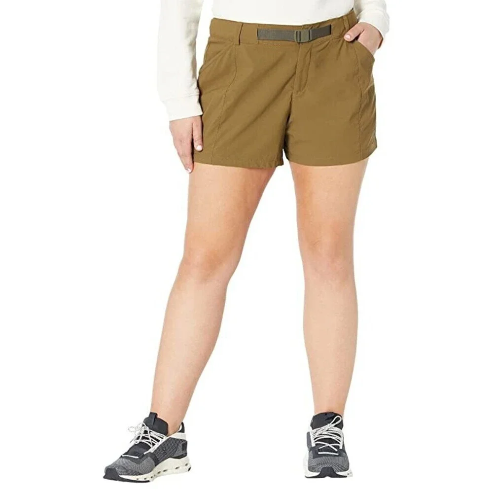 The North Face Paramount Shorts Womens 26W Green Flat Front Belted Waist ERK1667